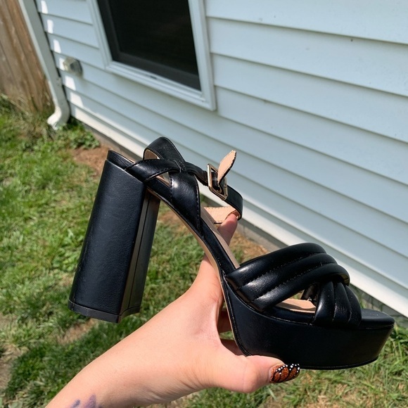 Limelight Alani - Women's Chunky Square Toe Platform High Heels ankle strap 8.5 - Picture 11 of 13